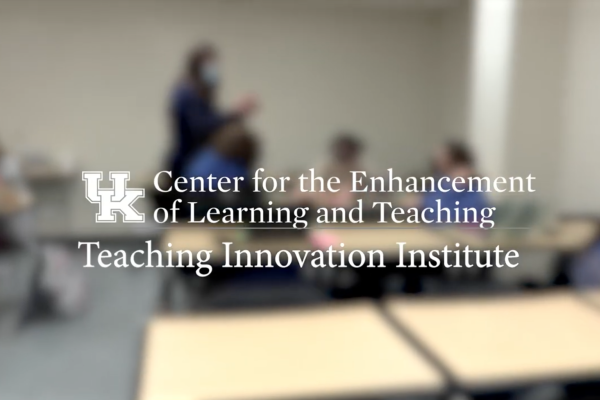 CELT logo with the text "teaching innovation institute" and a blurred classroom in background