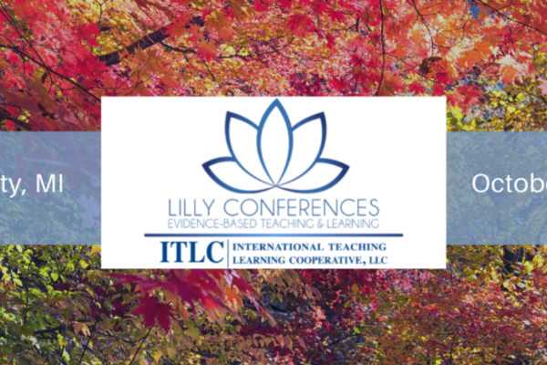 website banner for lilly conference with autumnal background and logo