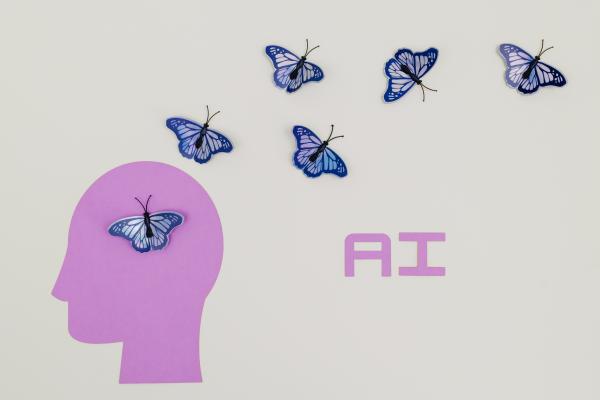 AI text and butterflies