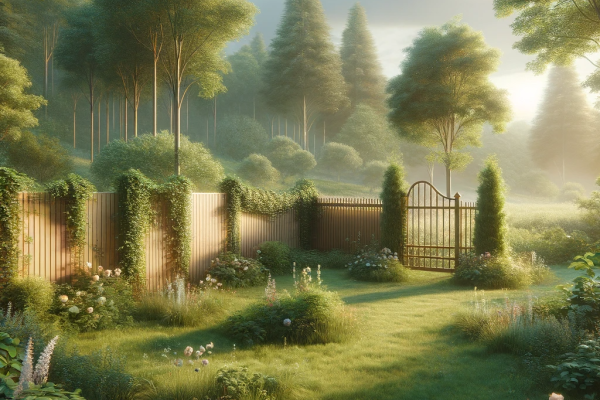 Garden wall scene
