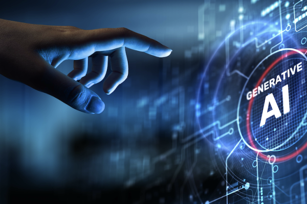 hand reaching out and finger extended to start engaging with AI