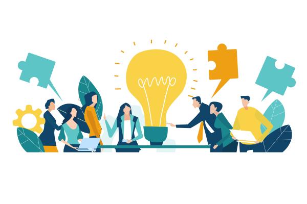Graphic depicting group discussion