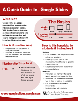 Cover Image for A Quick Guide to Google Slides, download link is below text