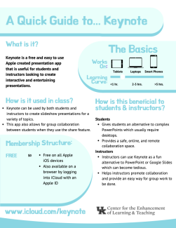 Cover Image for A Quick Guide to Keynote, download link is below text