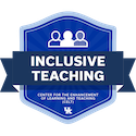 a blue digital badge for the inclusive teaching program at CELT