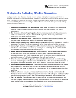 Cover for General Discussion strategies