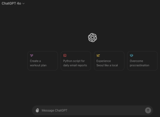 ChatGPT 4o homepage screenshot