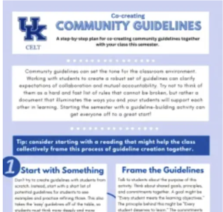 Screenshot of the Community Guidelines Resource