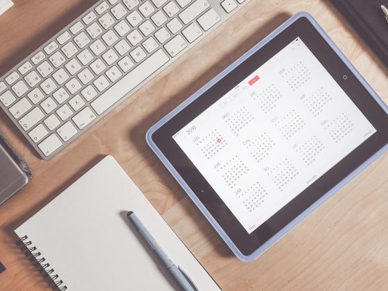 ipad on desk